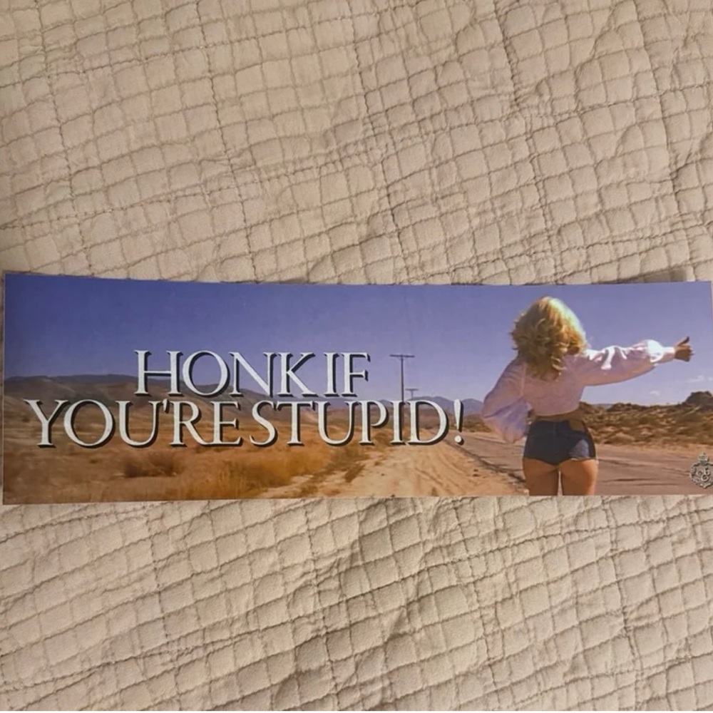 sabrina carpenter Honk If You're Stupid Bumper Sticker
